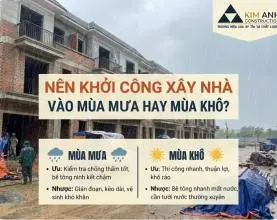 Nên khởi công xây nhà vào Mùa Mưa hay Mùa Khô?