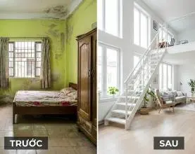 Cải tạo nhà nhỏ hẹp (<30m2) tại TP.HCM: Giải pháp "Nới rộng" không gian với gác lửng & Giếng trời