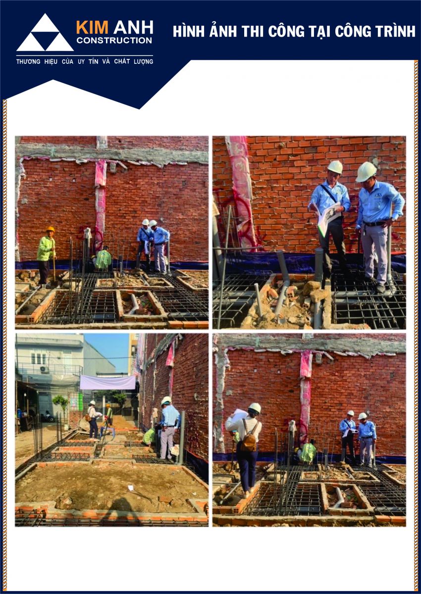 Chú thích: Công tác xử lý nền móng được thực hiện cẩn thận, đảm bảo kết cấu vững chắc cho nhà 4 tầng.