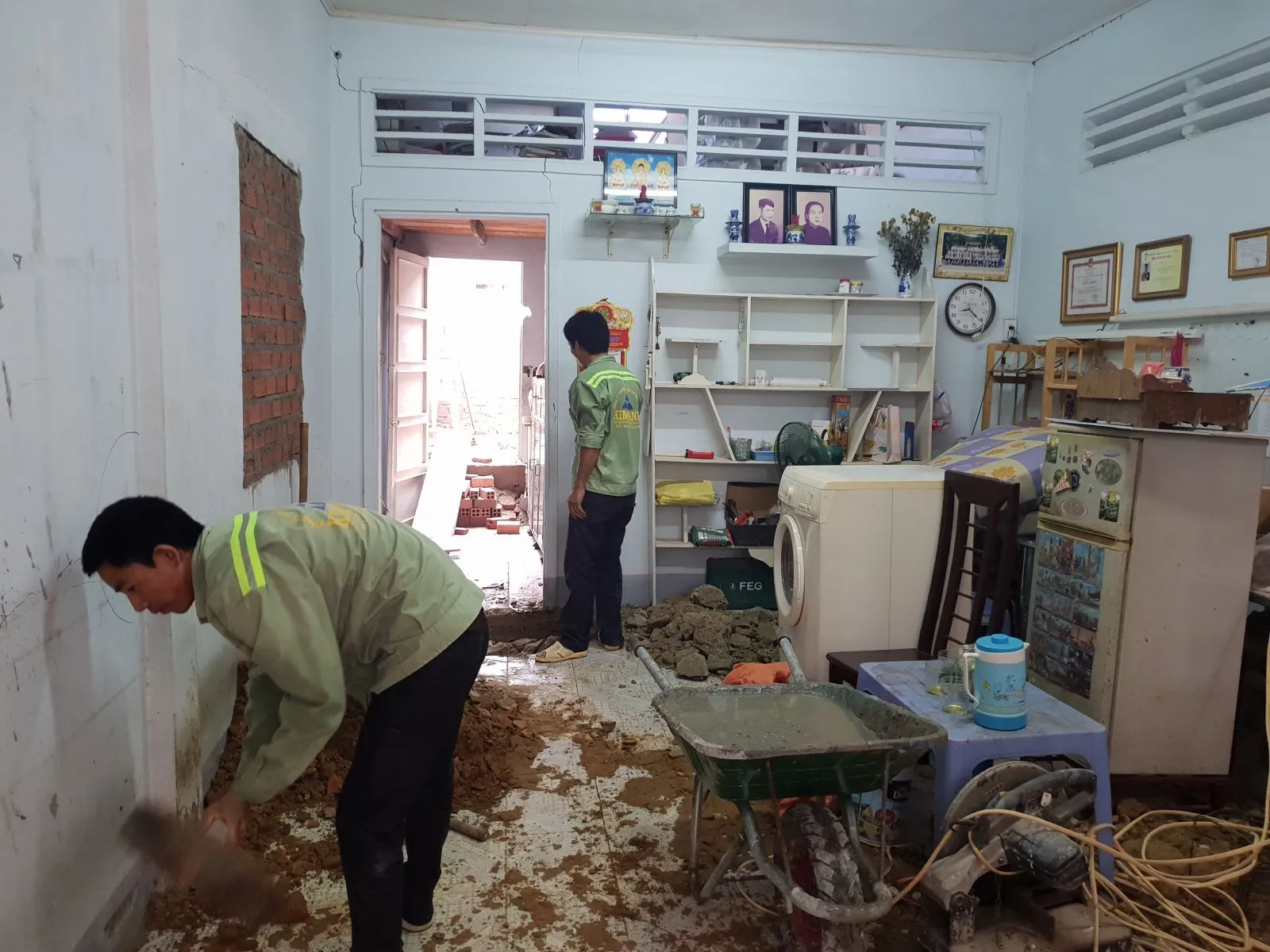 Giai đoạn thi c&ocirc;ng gia cố m&oacute;ng