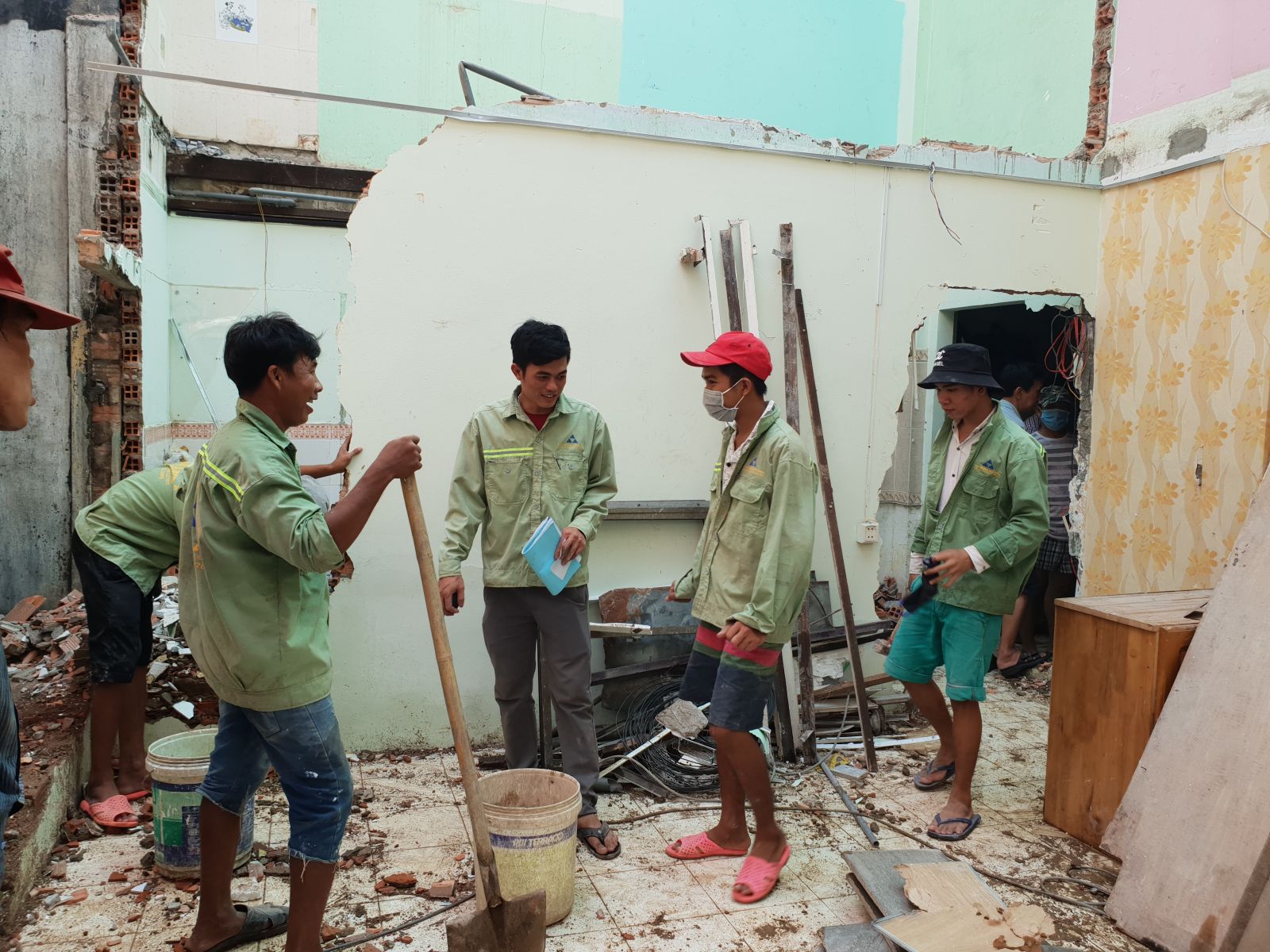 Giai đoạn thi công hạng mục gia cố móng