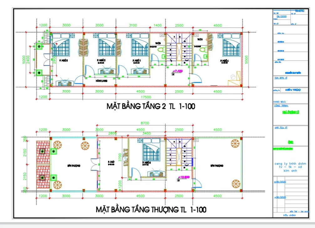 Thiết kế v&agrave; thi c&ocirc;ng nh&agrave; phố 5x20 - X&acirc;y Dựng Kim Anh