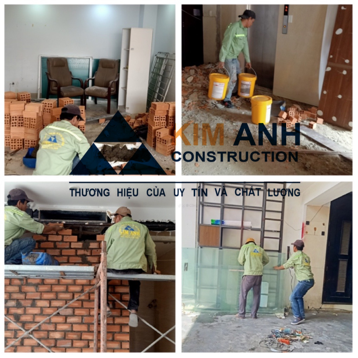 Công tác thi công cải tạo các hạng mục bên trong.