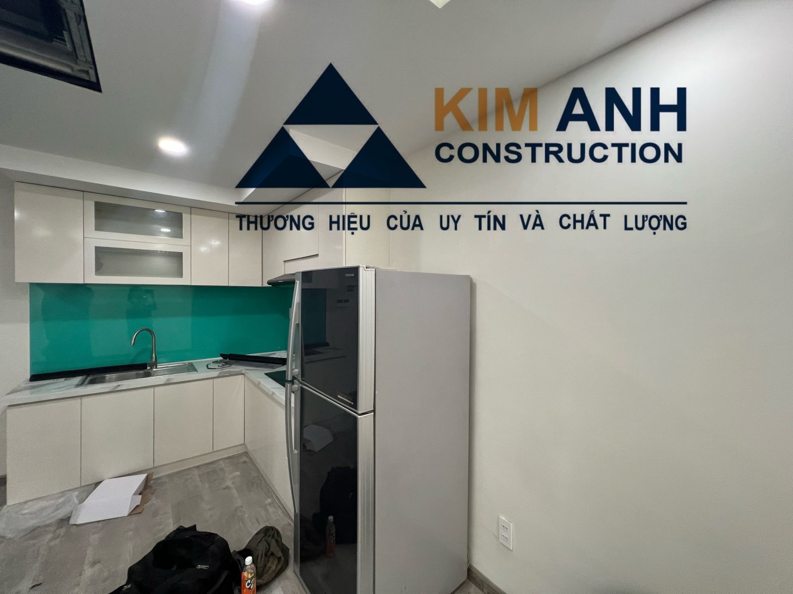 Hình ảnh khu vực bếp của công trình đã hoàn thành