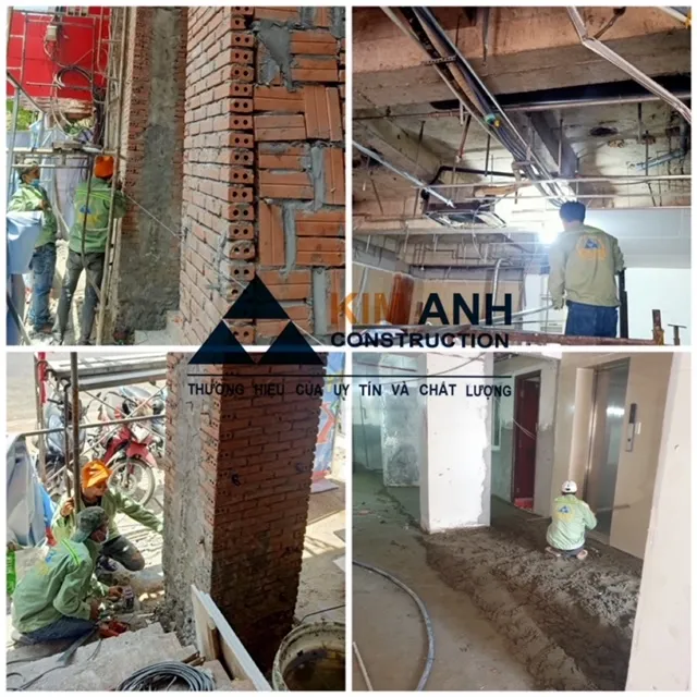 C&ocirc;ng t&aacute;c thi c&ocirc;ng cải tạo c&aacute;c hạng mục b&ecirc;n trong.