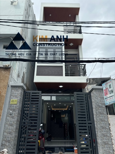 Mặt tiền nhà phố 3 tầng hoàn thiện tại Bình Thạnh - Xây Dựng Kim Anh