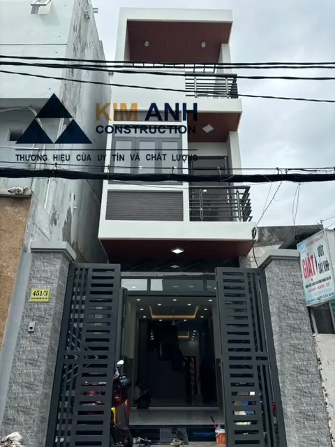 Mặt tiền nhà phố 3 tầng hoàn thiện tại Bình Thạnh - Xây Dựng Kim Anh