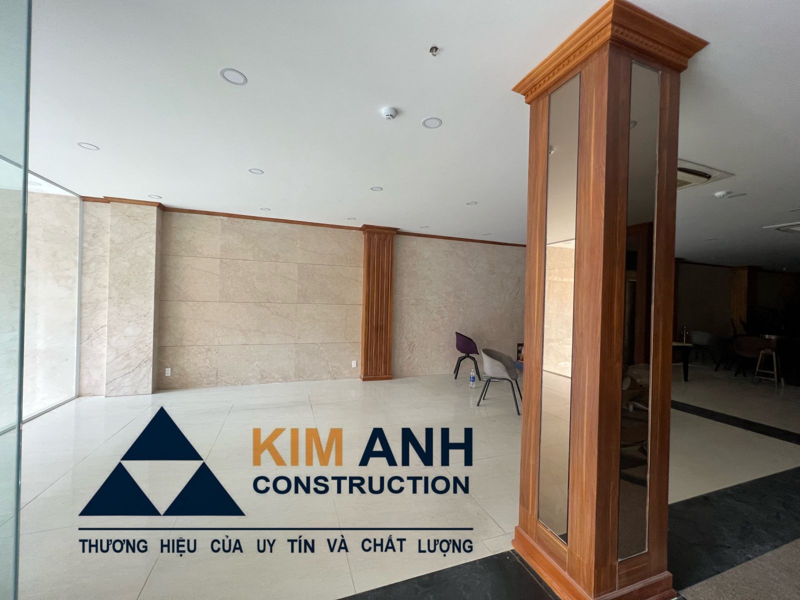 Hình ảnh khu vực tiếp tân của công trình đã hoàn thành