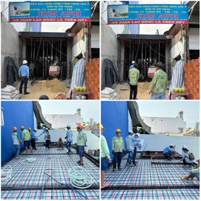 Thi công phần thô (khung BTCT, tường gạch)