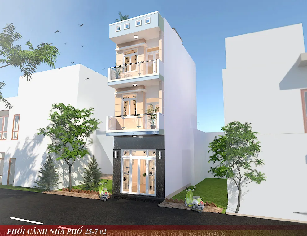 H&igrave;nh ảnh thiết kế 3D mặt tiền nh&agrave; phố tại Phường T&acirc;n Ch&aacute;nh Hiệp, Quận 12