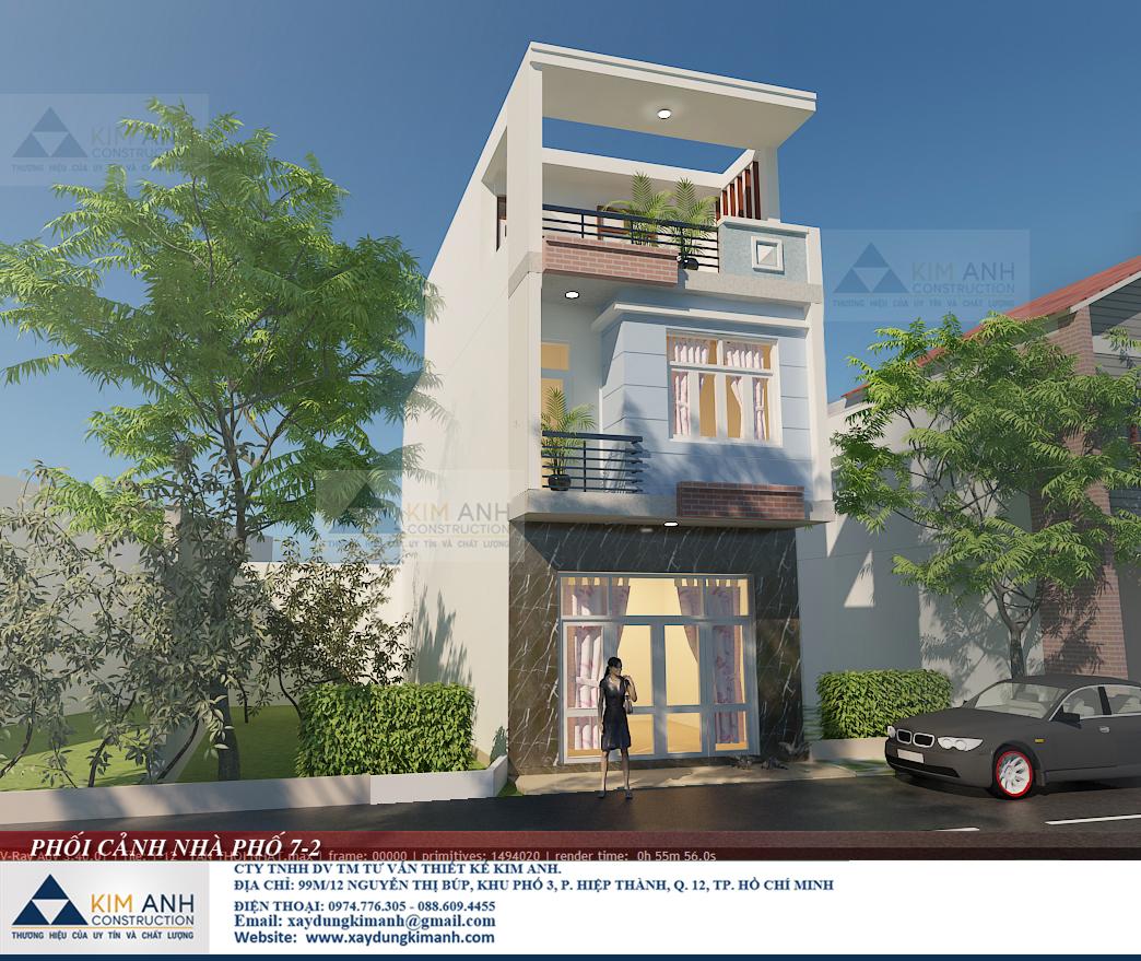 Mẫu nhà 1 trệt 2 lầu 4x15