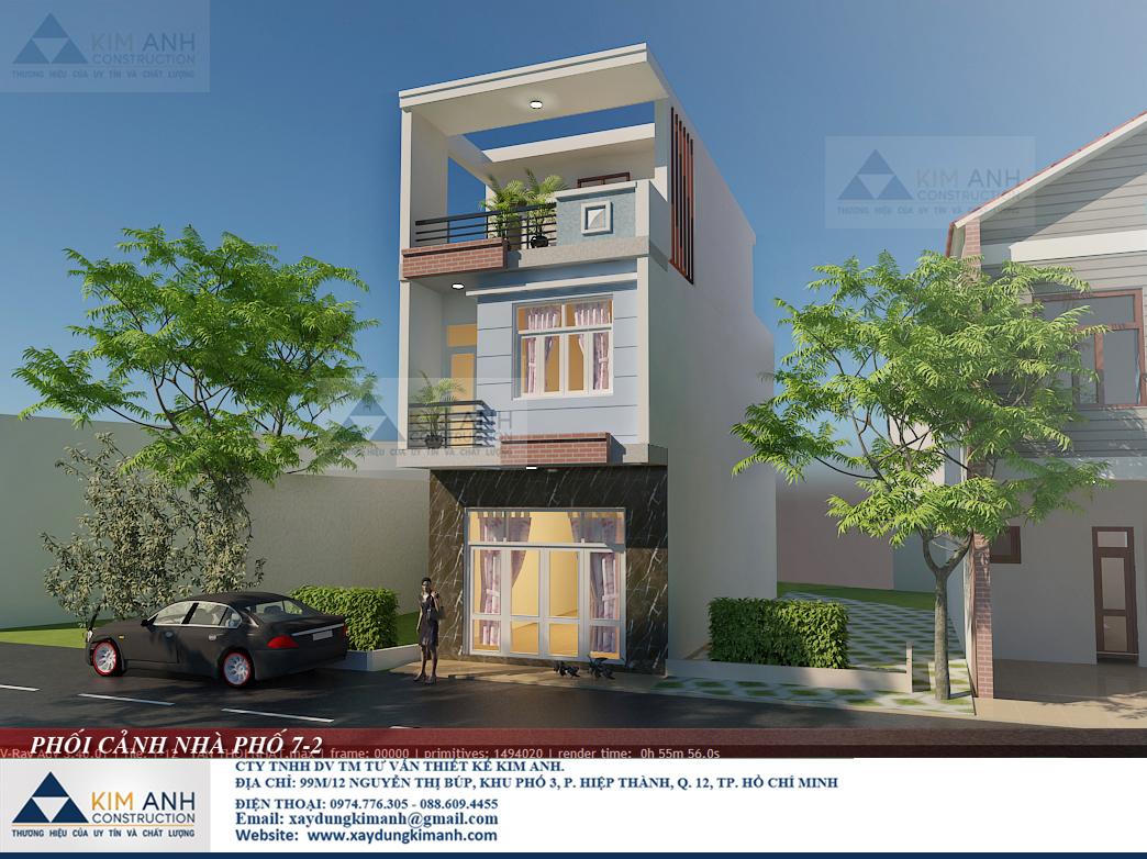 Mẫu nhà 1 trệt 2 lầu 4x15