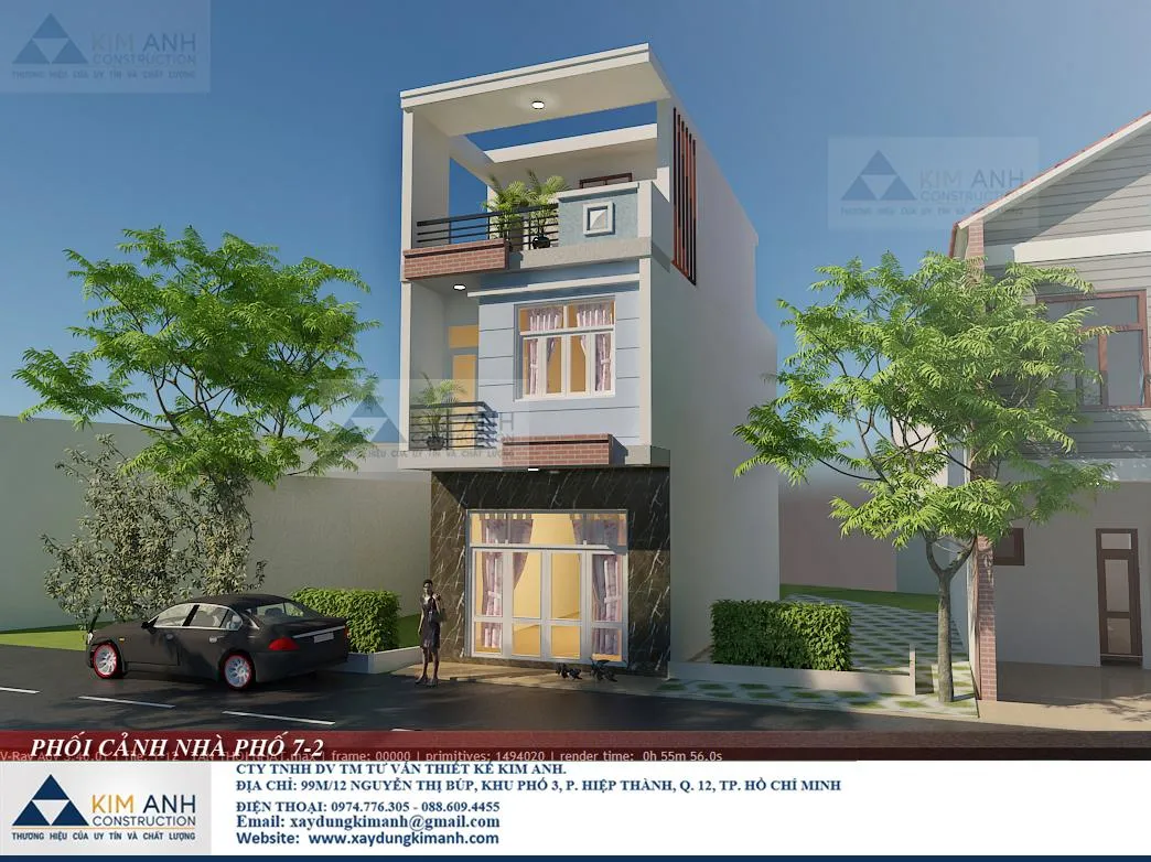 Mẫu nh&agrave; 1 trệt 2 lầu 4x15