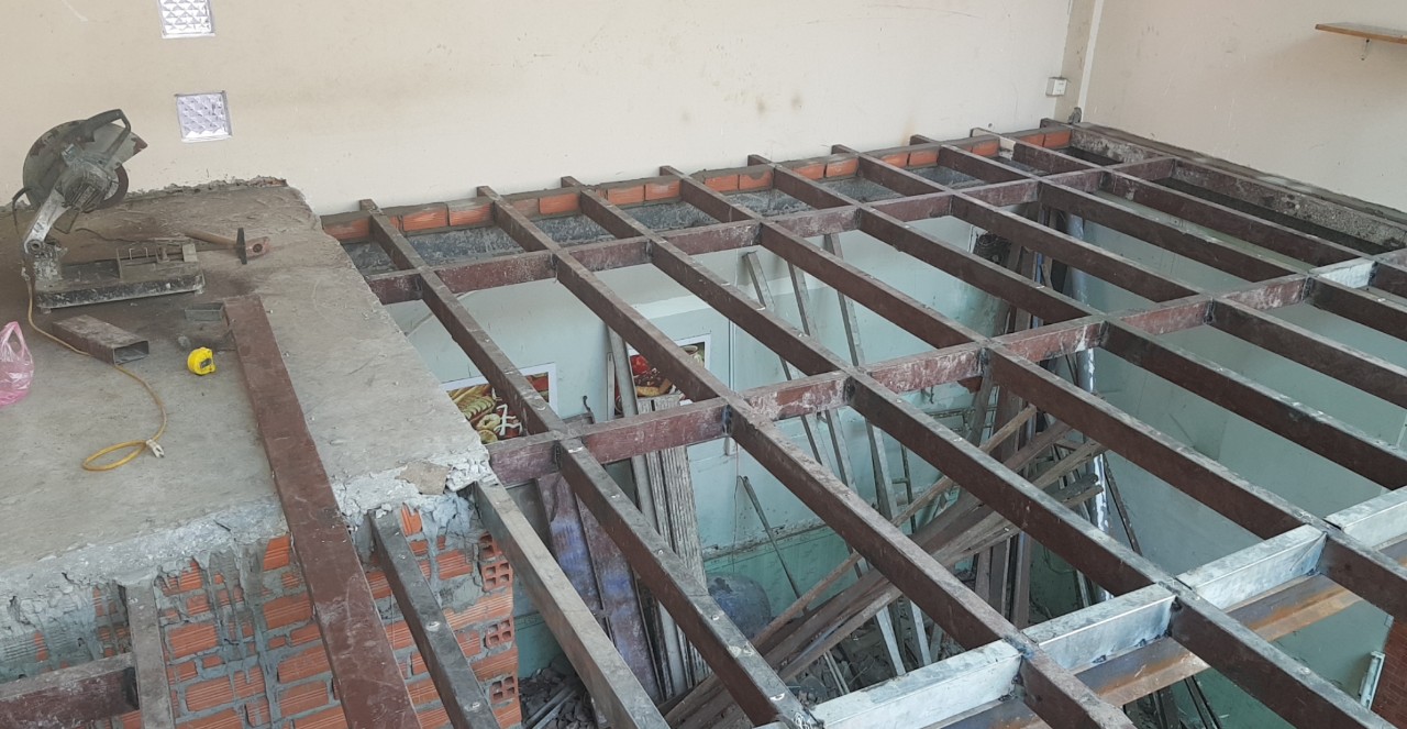Thi công sắt sàn lên tầng