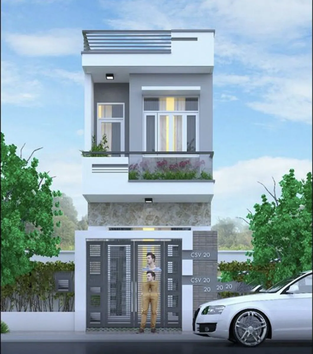 Nh&agrave; 1 trệt 1 lầu hiện đại