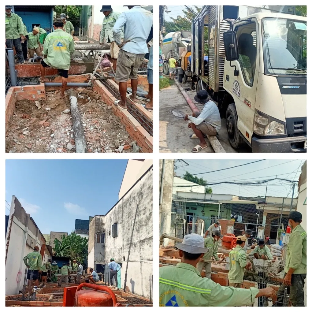 Đổ b&ecirc; t&ocirc;ng s&agrave;n trệt nh&agrave; trọn g&oacute;i H&oacute;c M&ocirc;n - X&acirc;y Dựng Kim Anh