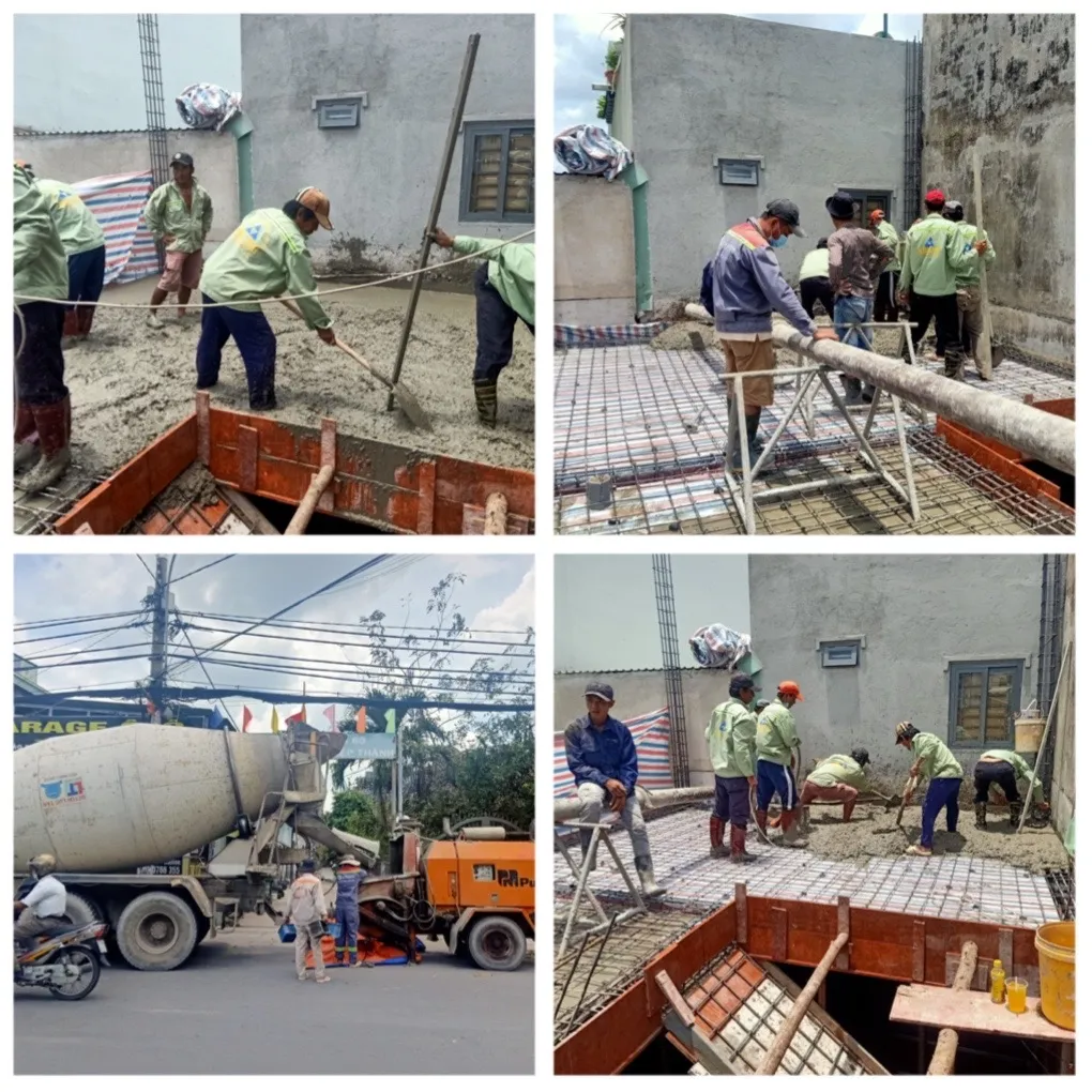 Đổ b&ecirc; t&ocirc;ng s&agrave;n lầu 1 nh&agrave; trọn g&oacute;i Quận 12 - X&acirc;y Dựng Kim Anh