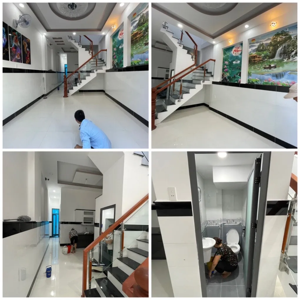 Ng&ocirc;i nh&agrave; 1 trệt 1 lầu khang trang tại Thạnh Xu&acirc;n sau khi được b&agrave;n giao.