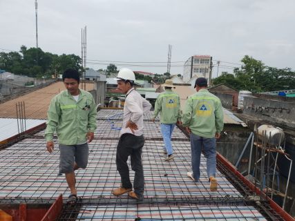 Giai đoạn thi công sắt sàn tầng 1 nhà phố Thạnh Mỹ Lợi - Xây Dựng Kim Anh