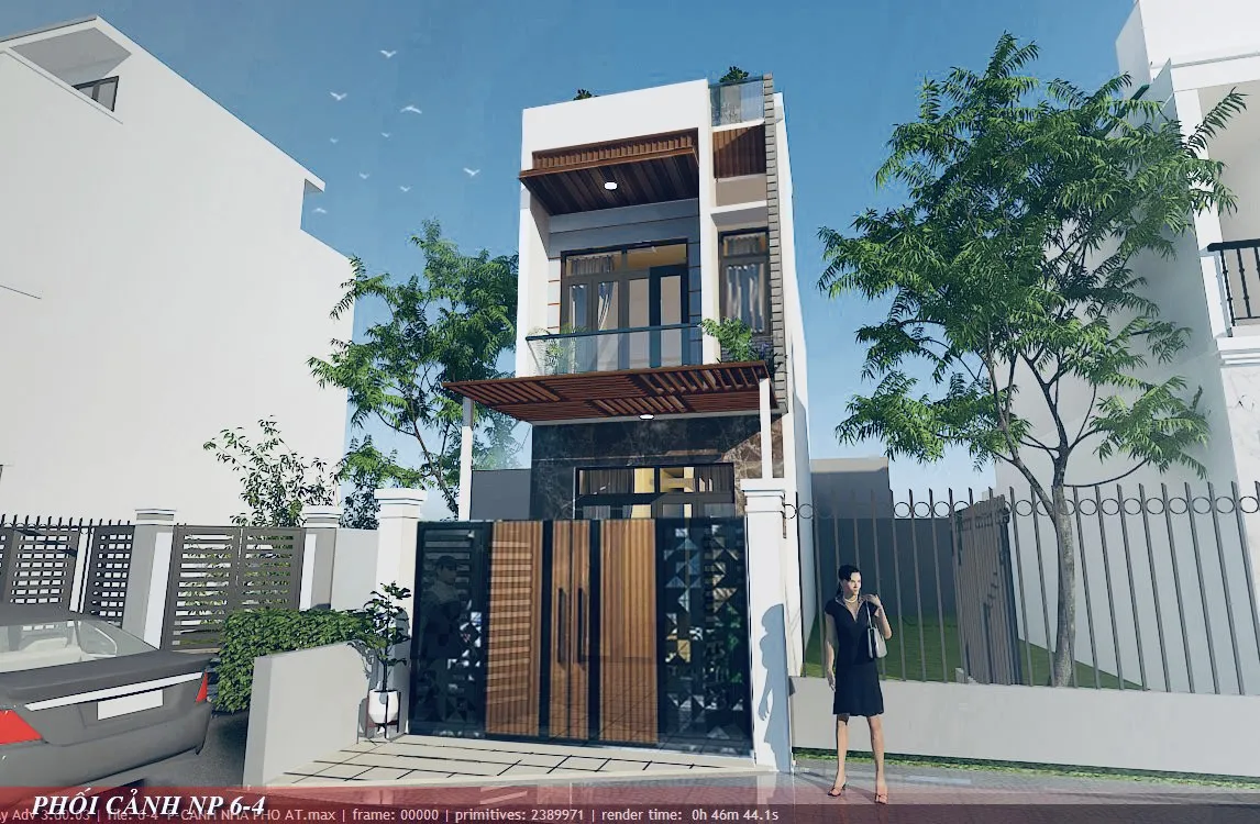 Mẫu thiết kế nh&agrave; phố 2 tầng