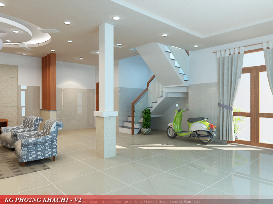 Hình ảnh phòng khách sau hoàn thiện dự án sửa chữa cải tạo tại Củ Chi