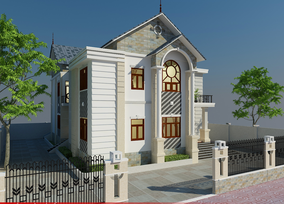 Mẫu nhà 1 trệt 1 lầu 3 phòng ngủ