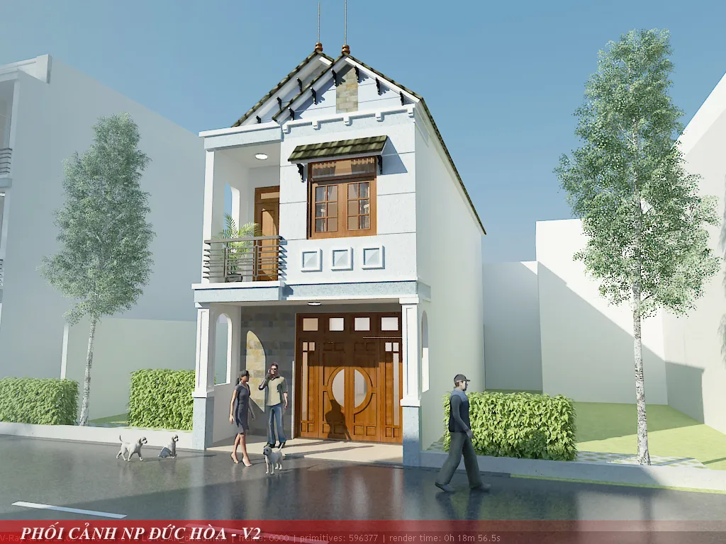 Dự &aacute;n x&acirc;y nh&agrave; một trệt một lầu, m&aacute;i ng&oacute;i tại Đức H&ograve;a, Long An