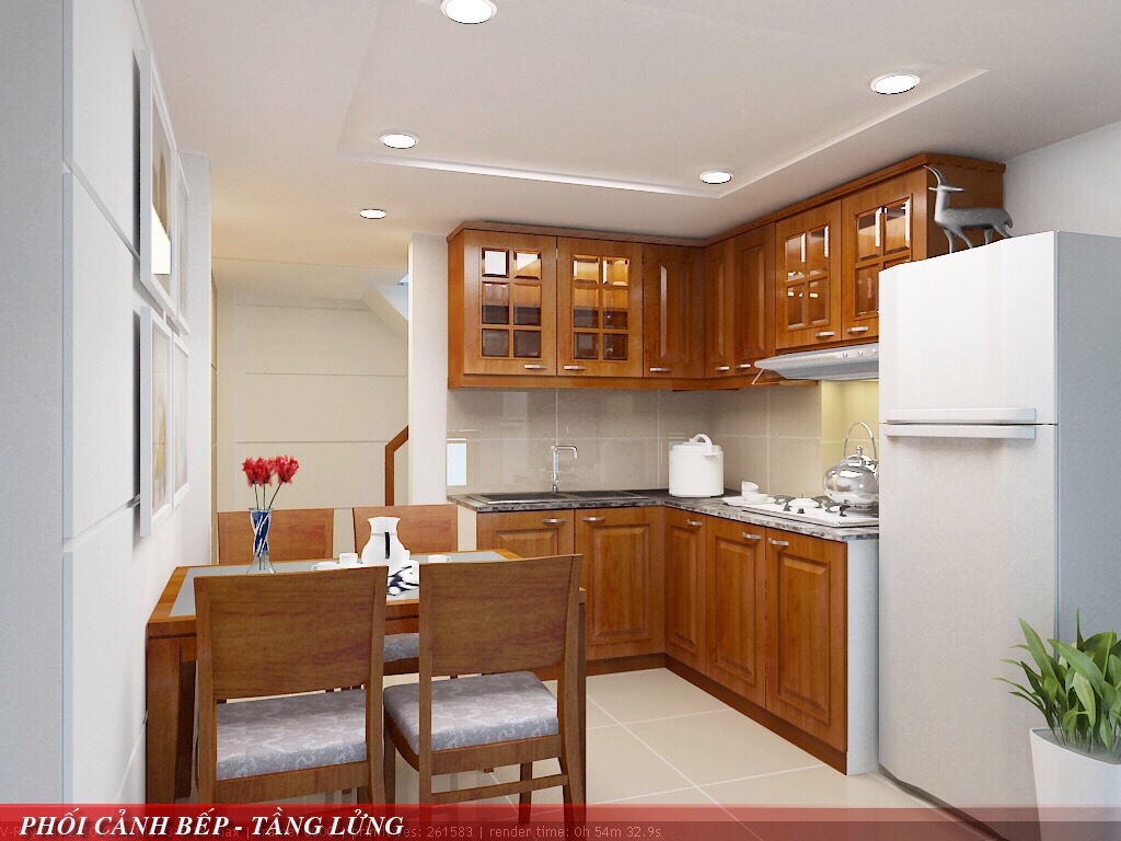 Không gian nhà bếp khang trang sau quá trình cải tạo, sửa chữa