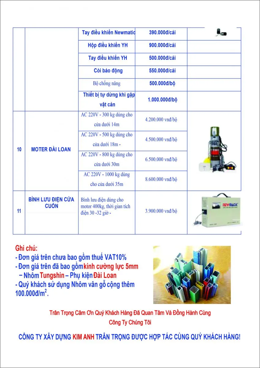 bao gia cua nhom Xingfa