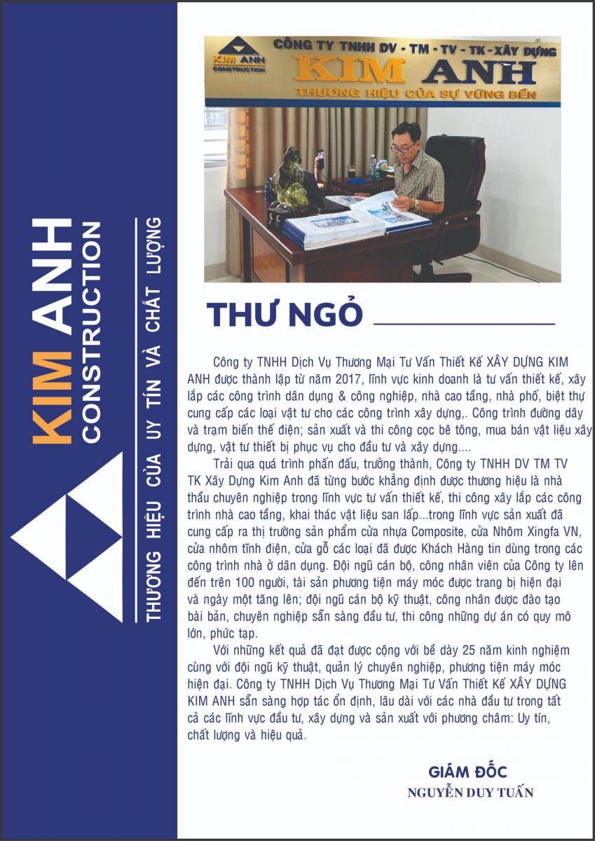 Hồ sơ năng lực Xây Dựng Kim Anh