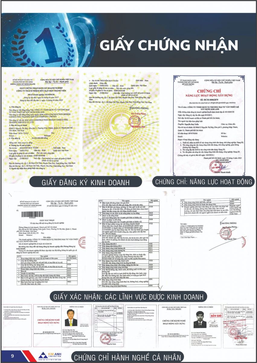 Hồ sơ năng lực Xây Dựng Kim Anh