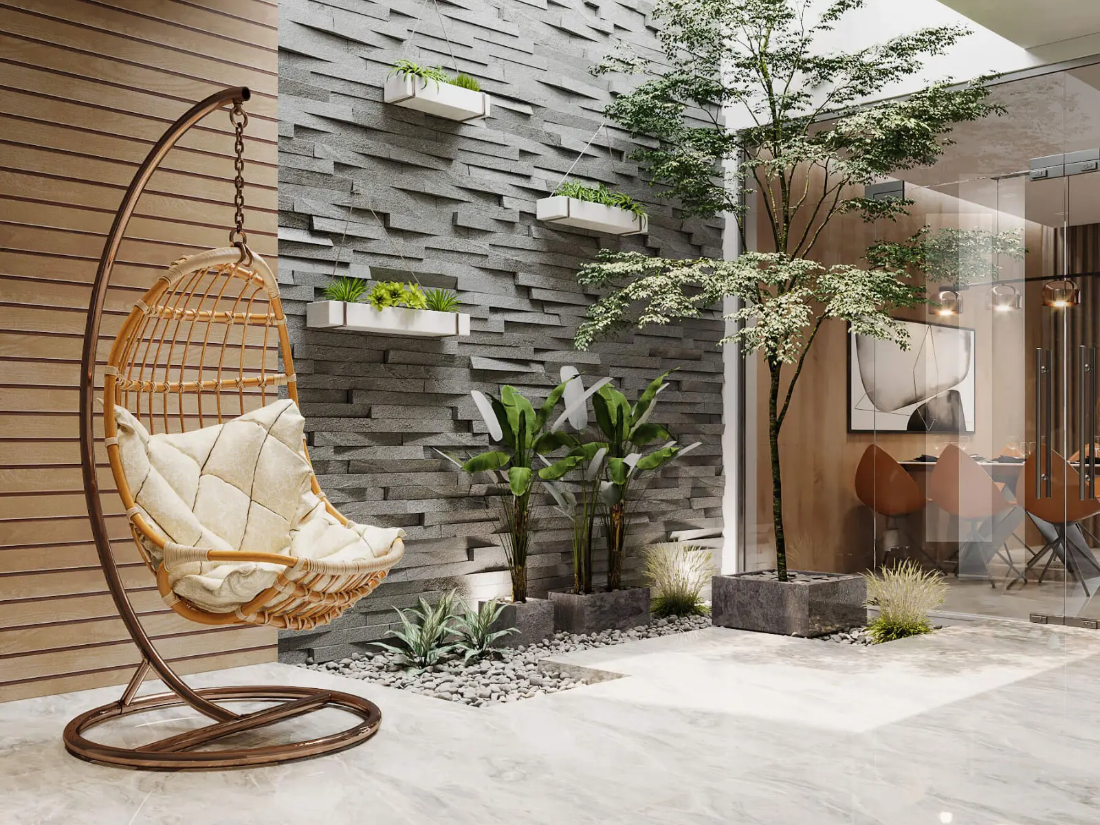 mẫu nh&agrave; c&oacute; giếng trời cuối nh&agrave;