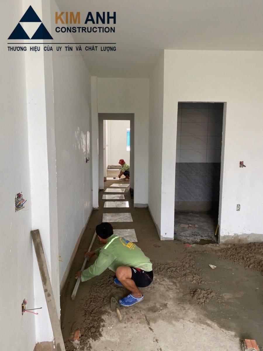 Thi công ốp lát gạch nền tầng 3 nhà phố Quận Gò Vấp