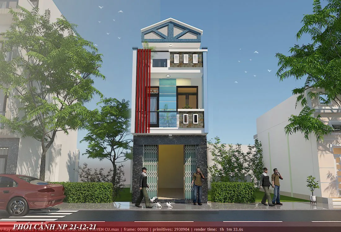 Bản vẽ thiết kế cải tạo nh&agrave; B&agrave; Nga (minh họa)