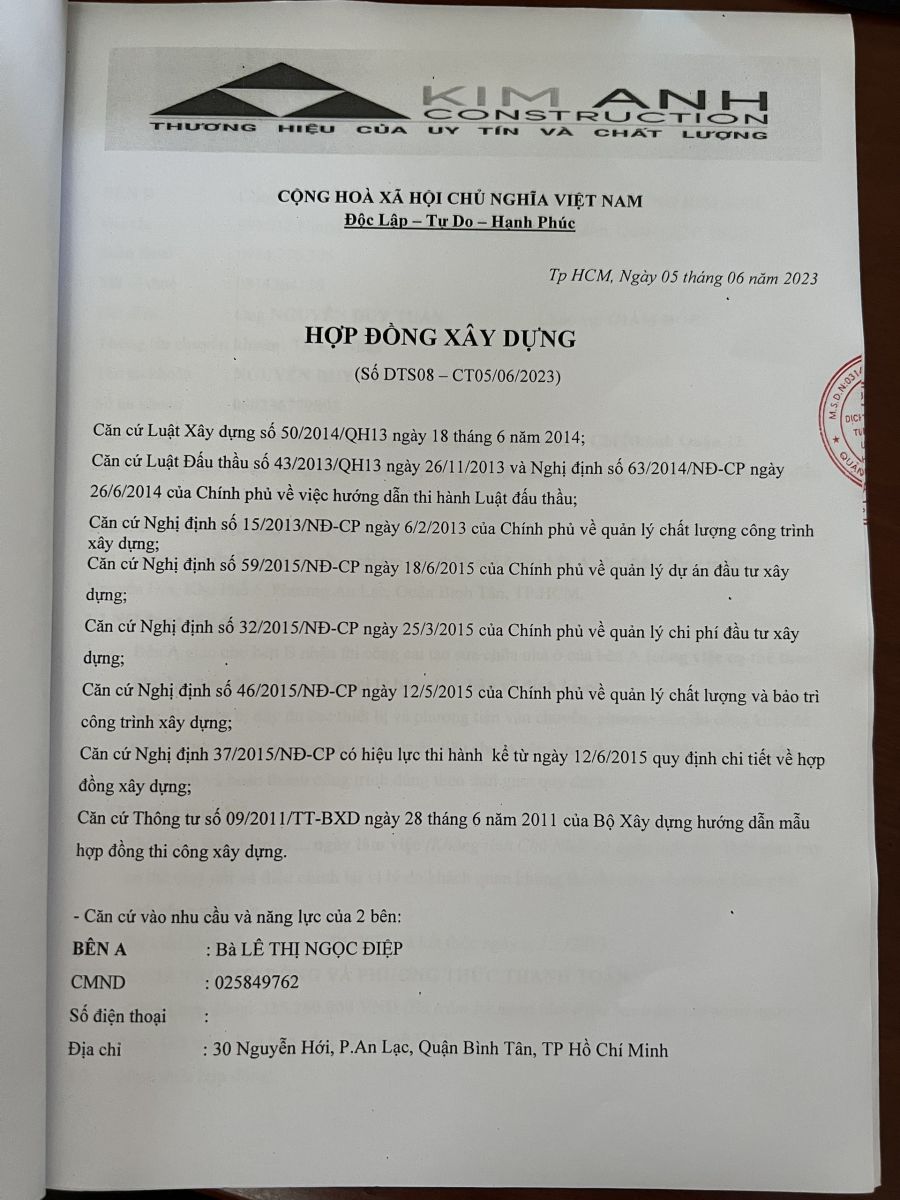 Ký kết hợp đồng sửa nhà trọn gói Phường An Lạc, Quận Bình Tân