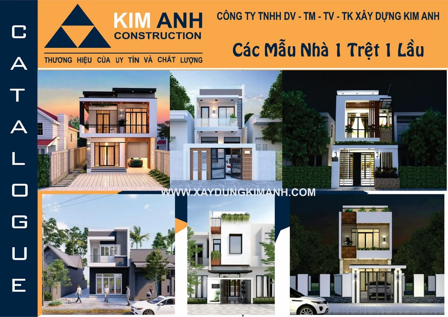 Mẫu nh&agrave; phố 1 trệt 1 lầu m&aacute;i bằng