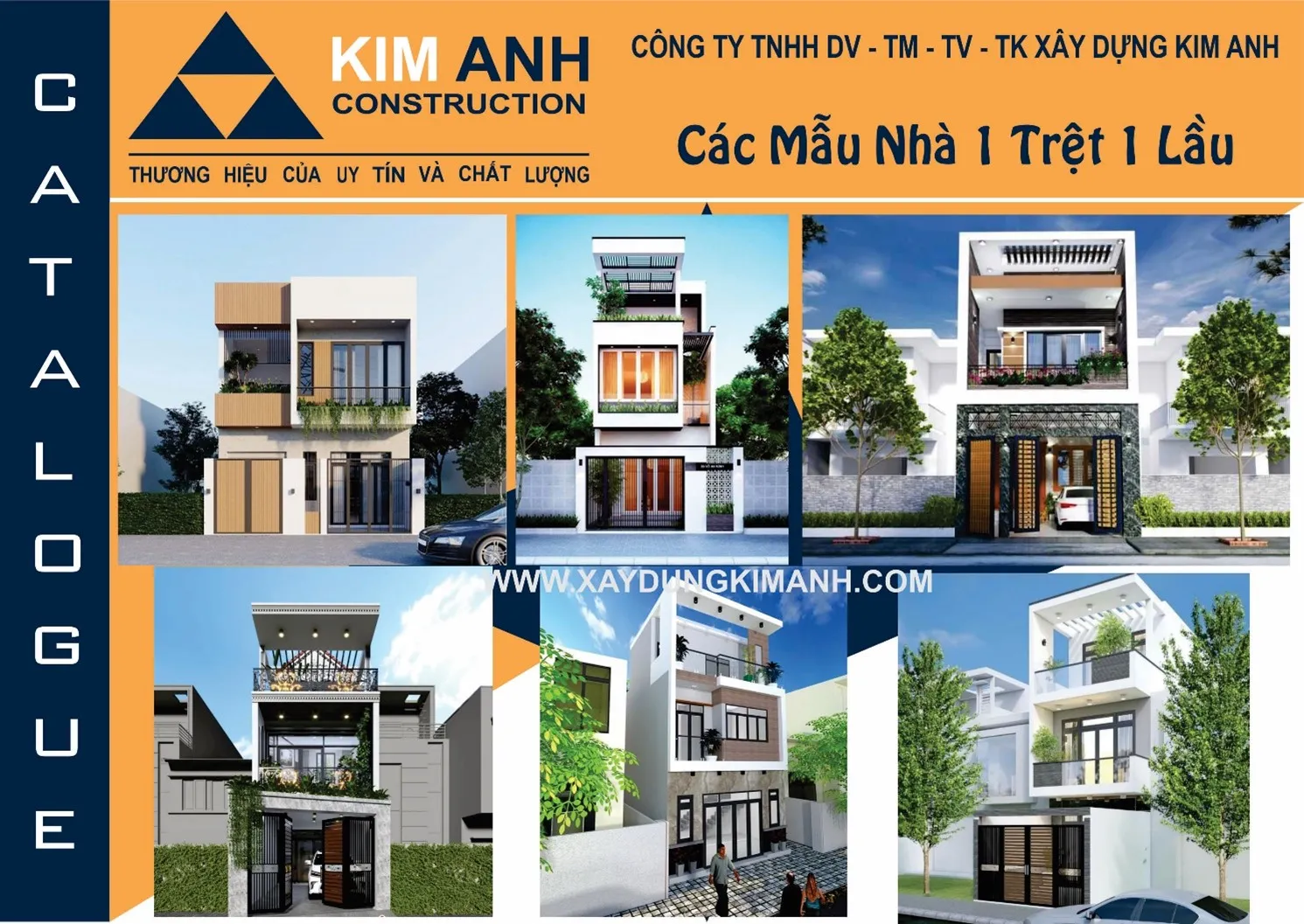 Mẫu nh&agrave; phố 1 trệt 1 lầu m&aacute;i bằng
