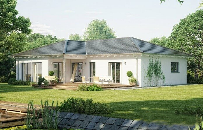 Những ý tưởng thiết kế Sân vườn và Nhà vườn đẹp ấn tượng Nhà vườn cấp 4 truyền thống với mái thái