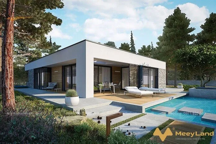 Nh&agrave; vườn hiện đại m&aacute;i bằng