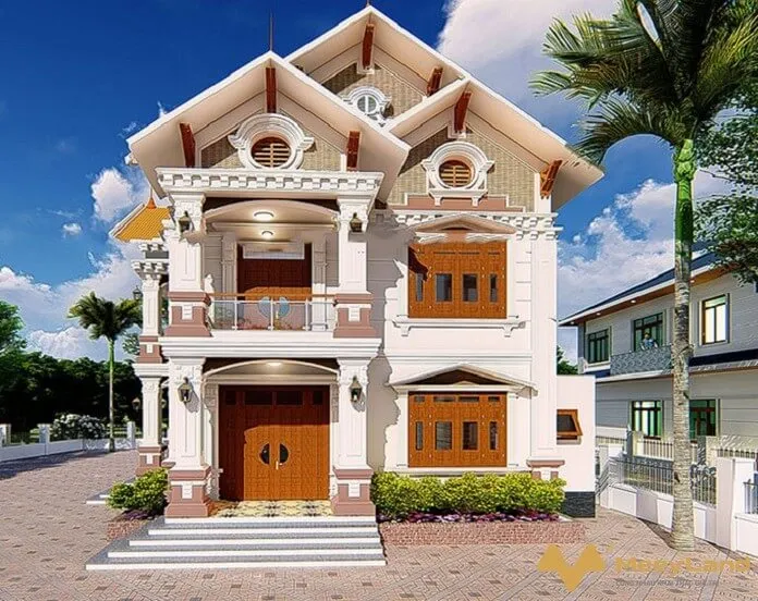 Phong c&aacute;ch t&acirc;n cổ điển nh&agrave; vườn 2 tầng