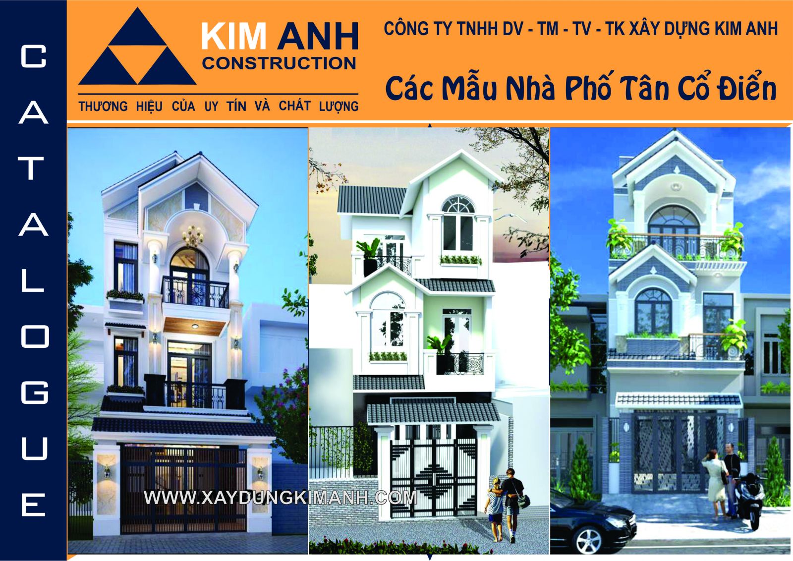 Mẫu nhà 1 trệt 2 lầu tân cổ điển