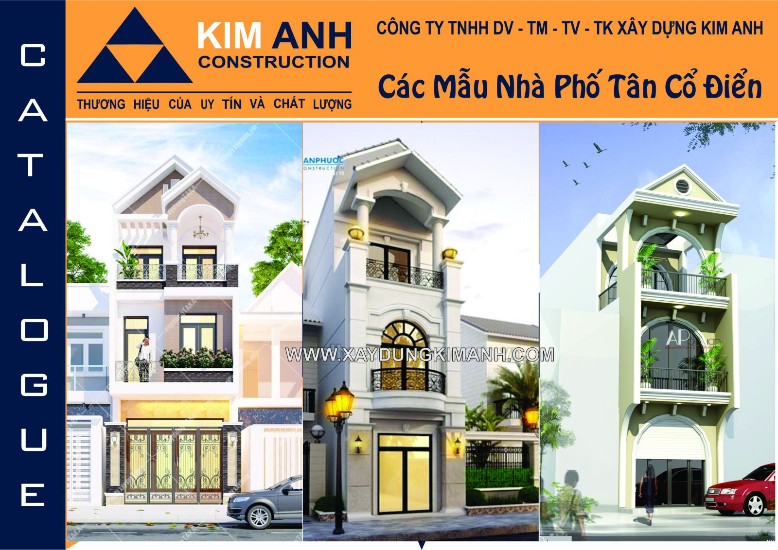 Mẫu nhà 1 trệt 2 lầu tân cổ điển