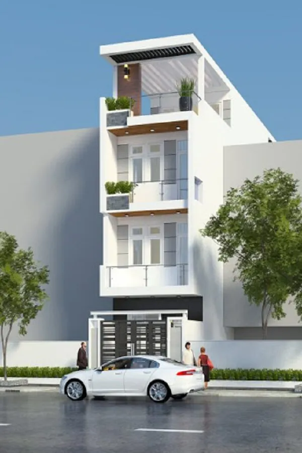 Mẫu nh&agrave; phố 3 tầng 1 tum-xaydungkimanh.com