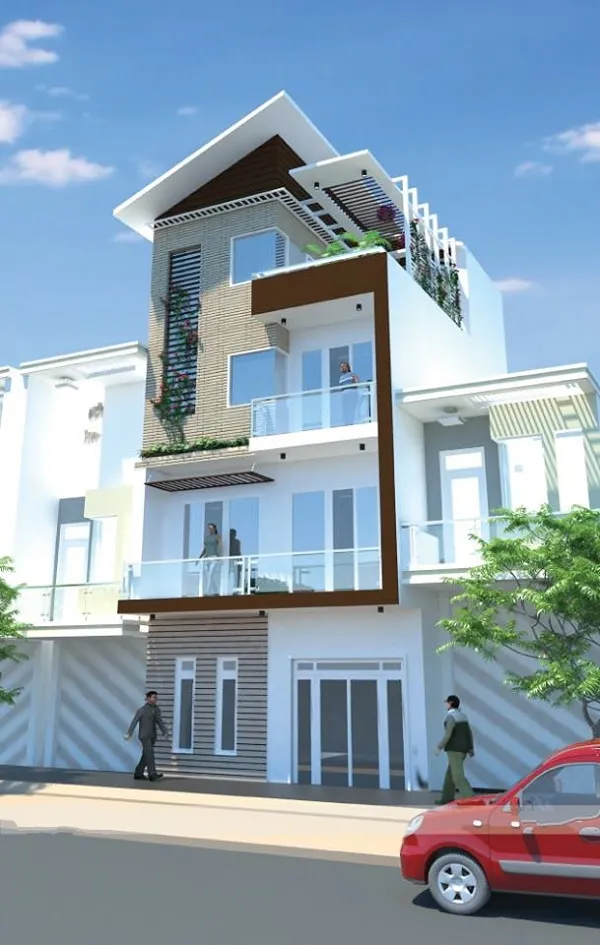 Mẫu nh&agrave; phố 3 tầng 1 tum-xaydungkimanh.com