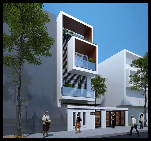 Mẫu nh&agrave; phố 3 tầng 1 tum-xaydungkimanh.com