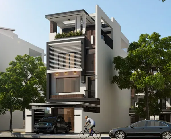 Mẫu nh&agrave; phố 3 tầng 1 tum-xaydungkimanh.com