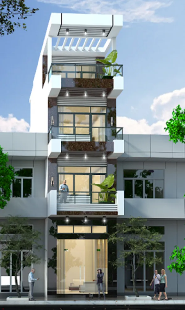 Mẫu nh&agrave; phố 3 tầng 1 tum-xaydungkimanh.com