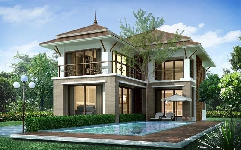 Biệt thự 2 tầng chữ L tối ưu được nhiều diện tích