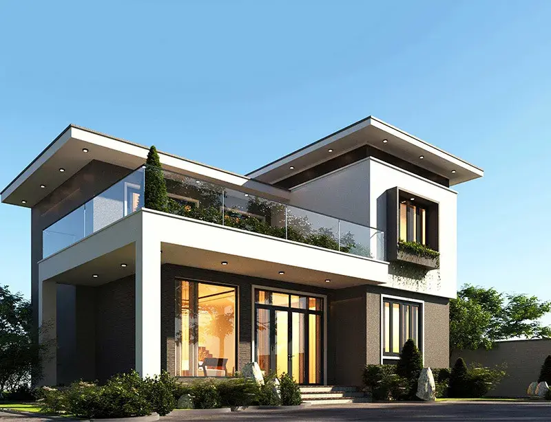 Biệt thự 2 tầng c&oacute; thiết kế vừa độc đ&aacute;o vừa hiện đại