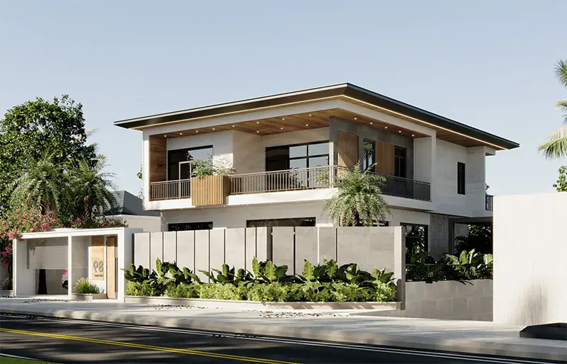 Biệt thự 2 tầng hiện đại c&oacute; diện t&iacute;ch rất rộng